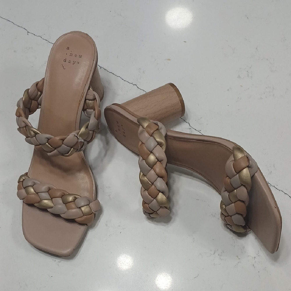 Women's Braided Strap Heeled Sandals